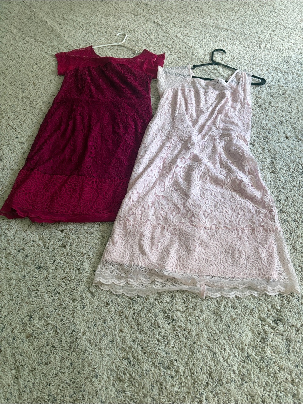 Simply Styled Lace Midi Dress - Wine and Blush